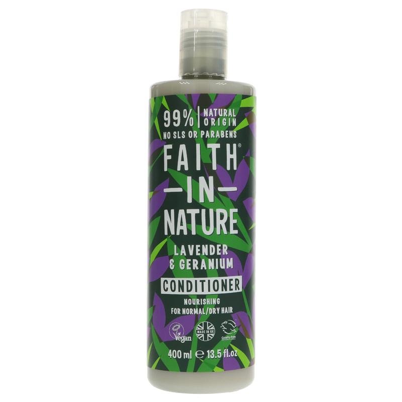 Faith in Nature Kondicionieris Lavanda un ģerānija normāliem un sausiem matiem 400ml x 1
